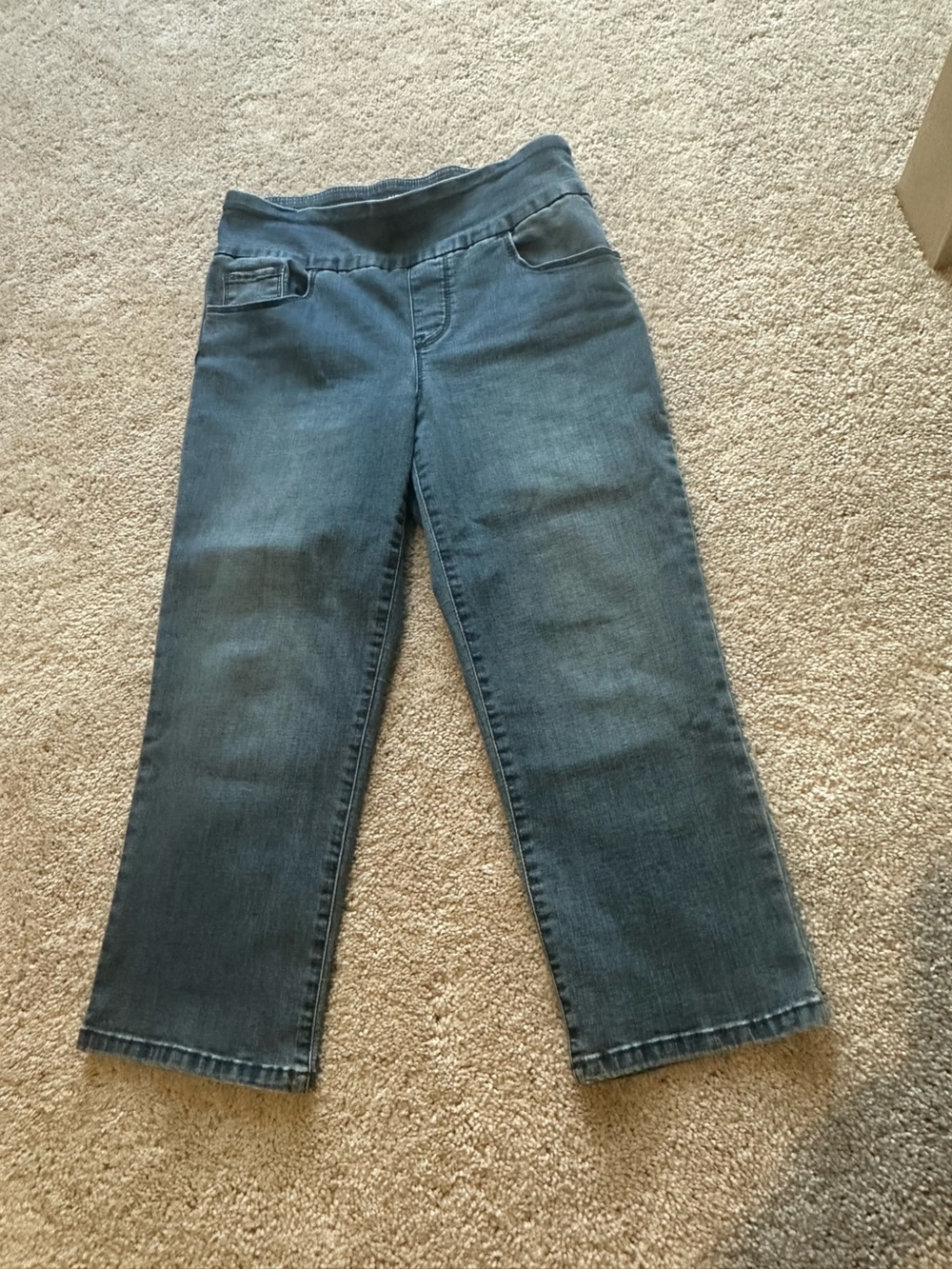 Bandolino Womens Size 4 Pull-On PetiteStraight-Leg Capri Jeans